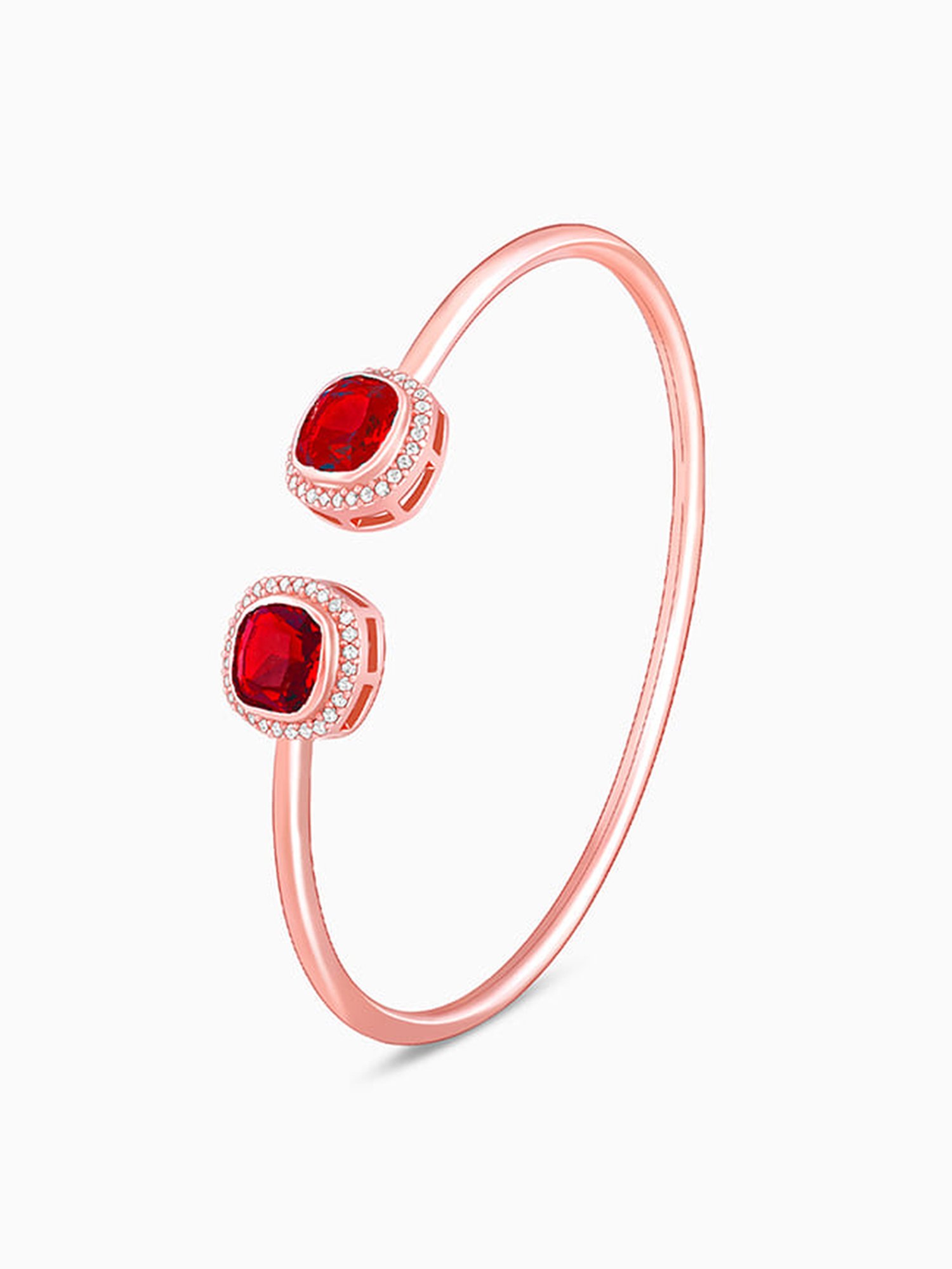 GIVA 925 Silver Rose Gold Love Connect Cuff Bracelet for Women & Girls