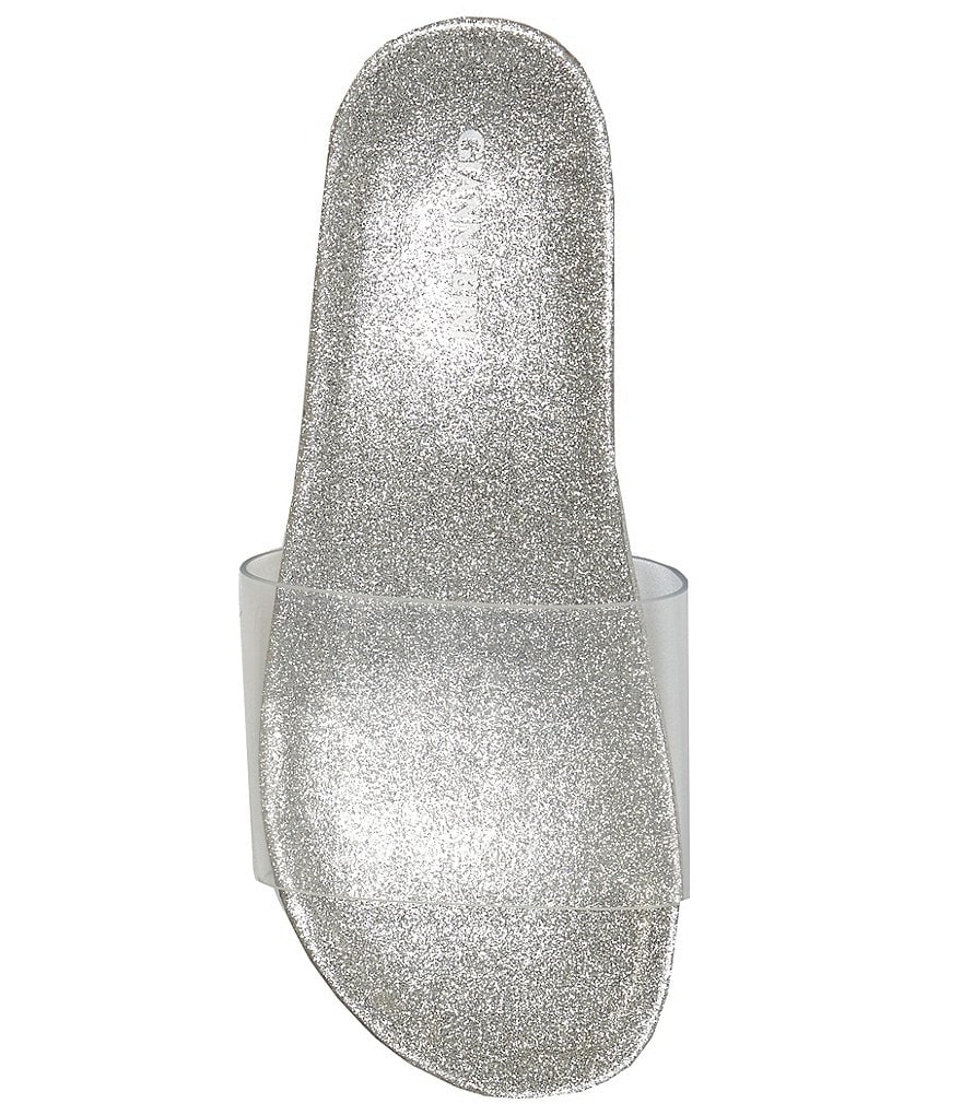 Gianni Bini Summatime Clear Vinyl Banded Wedge Pool Slides