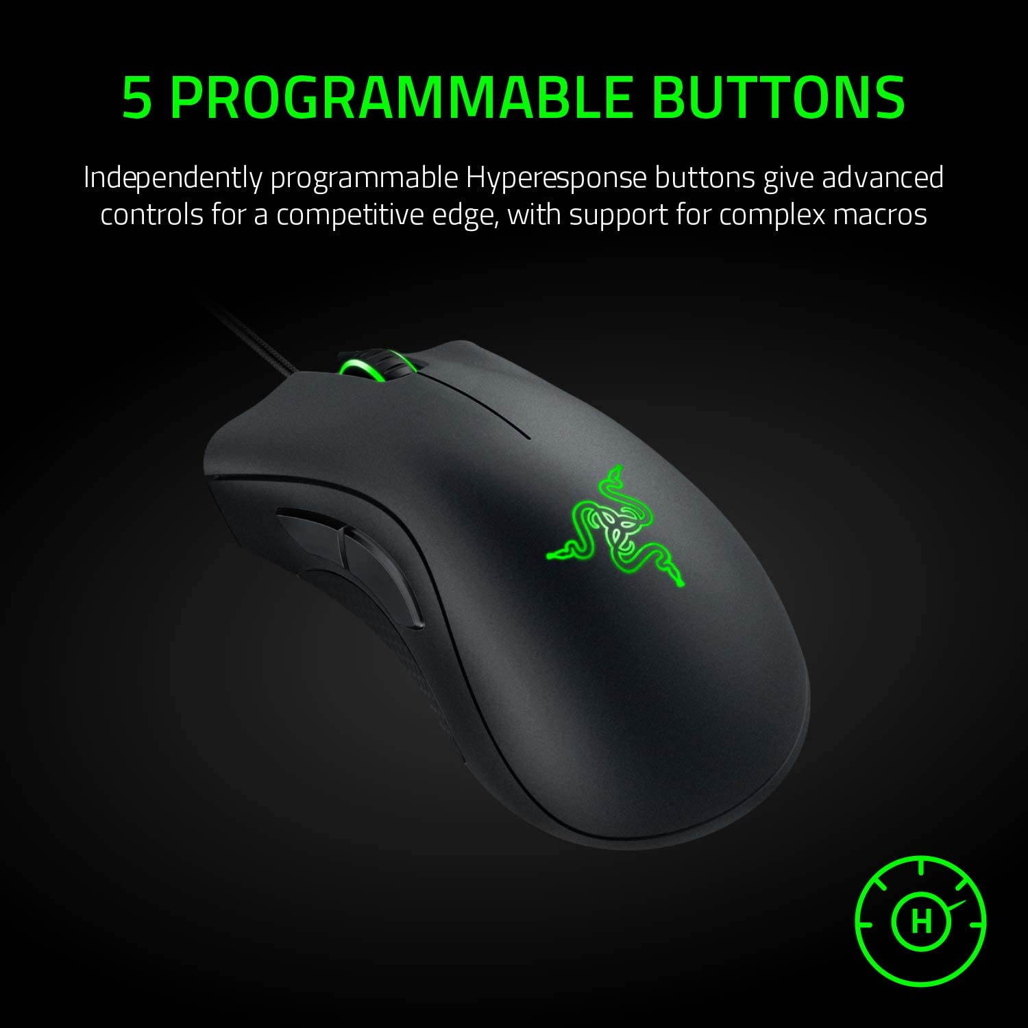 Gaming Mouse,New Razer DeathAdder Essential Gaming Mouse: 6400 DPI Optical Sensor - 5 Programmable Buttons - Mechanical Switches - Rubber Side Grips - Classic Black