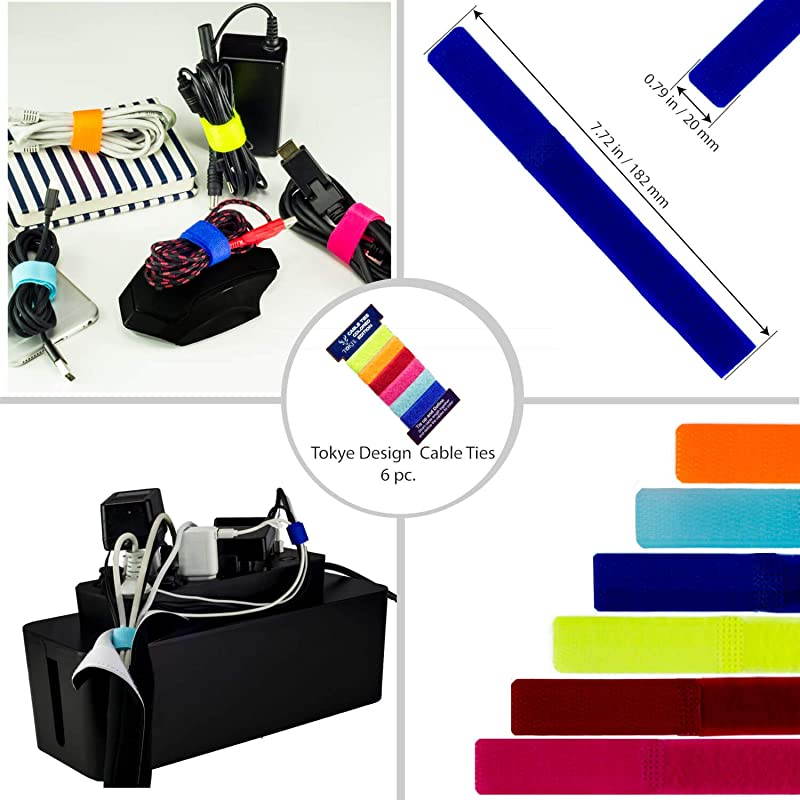 Cable Management Box Cord Organizer and Cover with Cable kit Desk Wall Mounted TV Video Game and Computer Wire Holder Hider Protector with Cable Sleeve Black Edition by  XXL Value