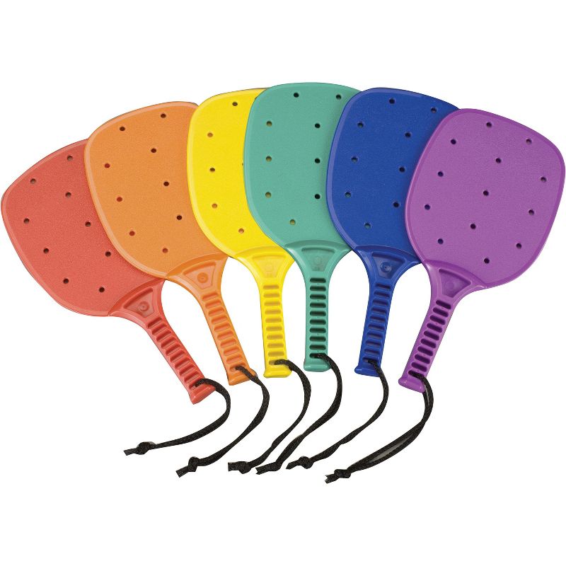 Champion Plastic Junior Paddleball Racket Set, 14 L in, Assorted, set of 6