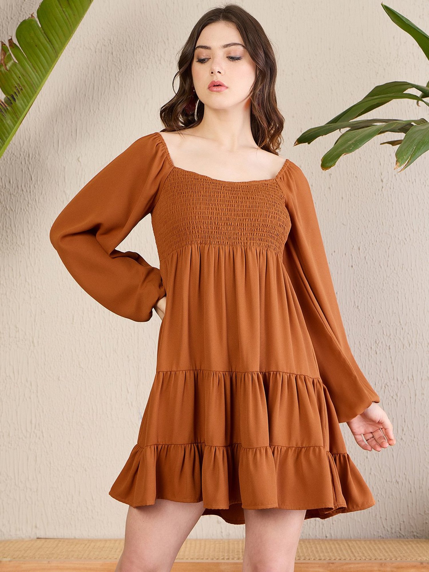 Magre Rust Fit & Flare Dress