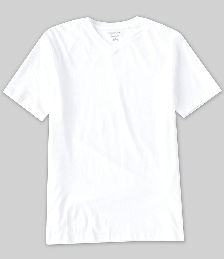 Roundtree & Yorke Soft Washed Short-Sleeve Solid V-Neck Tee