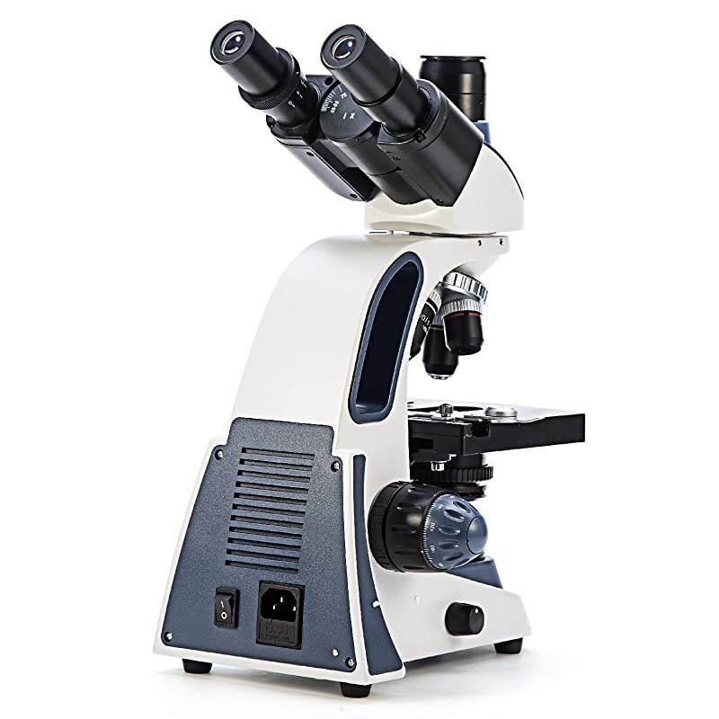 SW380T 40X-2500X Magnification, Siedentopf Head, Research-Grade Trinocular Compound Lab Microscope with Wide-Field 10X/25X Eyepieces, Mechanical Stage, Ultra-Precise Focusing, Camera-Compatible