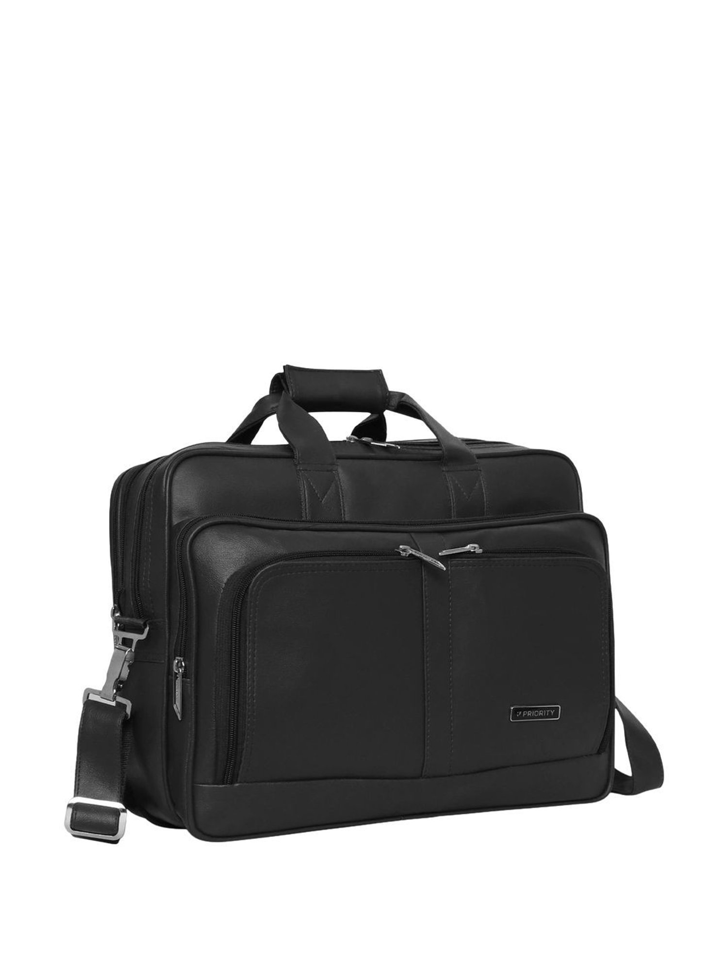 Priority Black Synthetic Large Messenger Bag