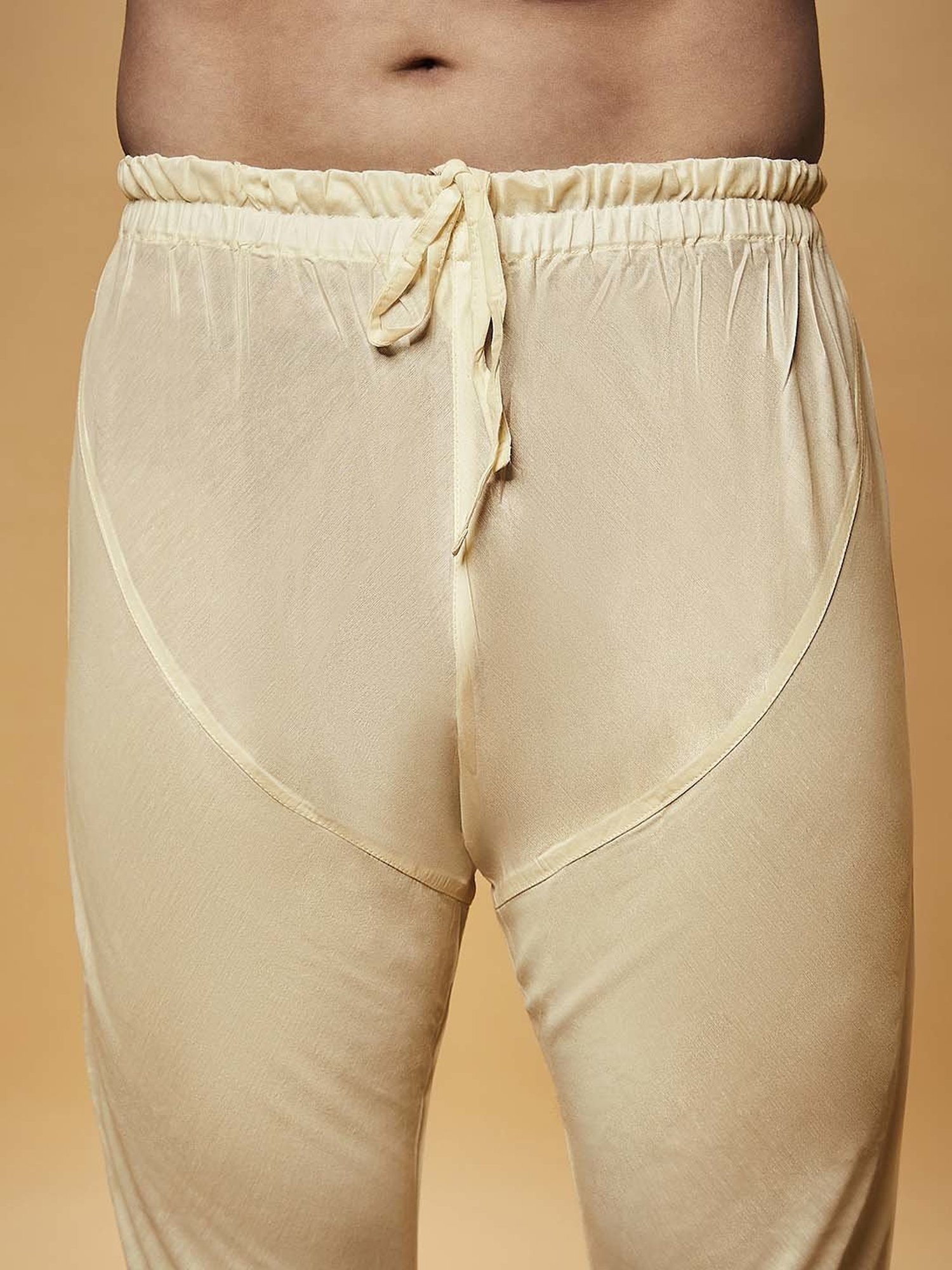 KISAH Olive & Beige Regular Fit Self Design Sherwani Set