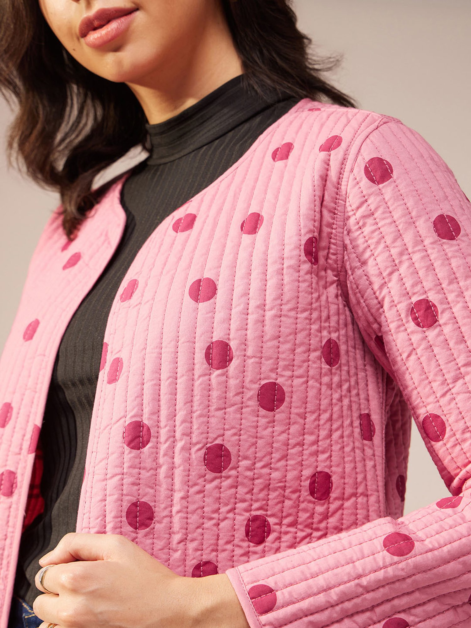 Pink Fort Pink Reversible Quilted Jacket