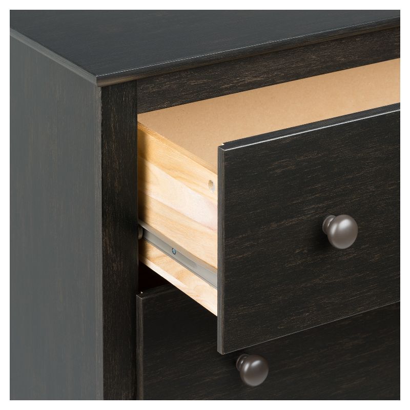 5 Drawers Riverdale Dresser Washed Black - Prepac