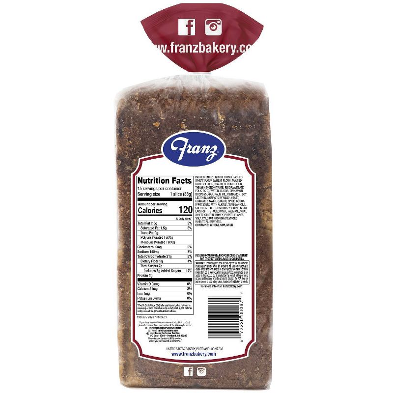 Franz Cinnamon Swirl Bread - 20oz