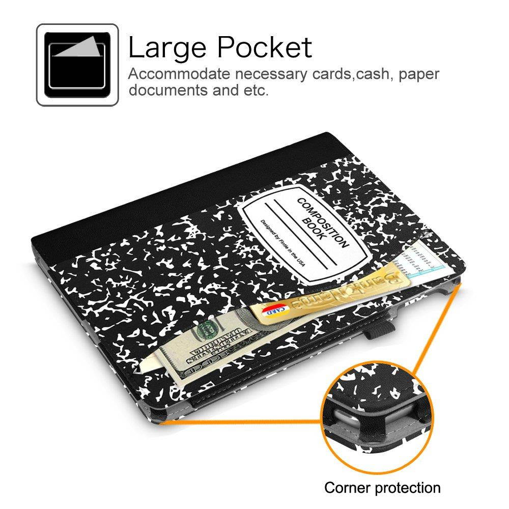 Fintie iPad 9.7 2018 2017 / iPad Air 2 / iPad Air Case - [Corner Protection] Multi-Angle Viewing Folio Cover w/Pocket, Auto Wake/Sleep for Apple iPad 6th 5th, iPad Air 1 2, Composition Book Black