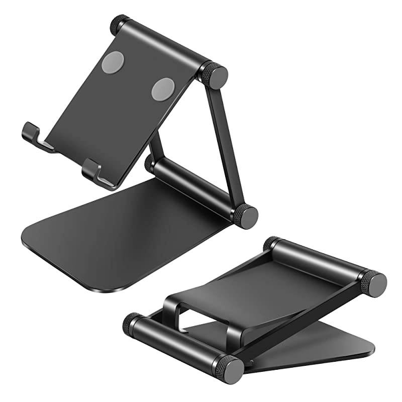 Phone Stand Adjustable Phone HolderAluminum Alloy Fully Foldable Dock Cradle for DesktopCompatible with All Android SmartphoneMobile Phone 11 Pro XS Max XrSwitch Tablets 710quot Black