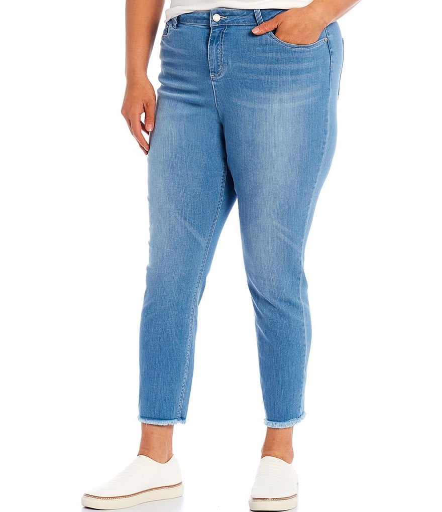 Vince Camuto Plus Size 5-Pocket Released Hem Jeans