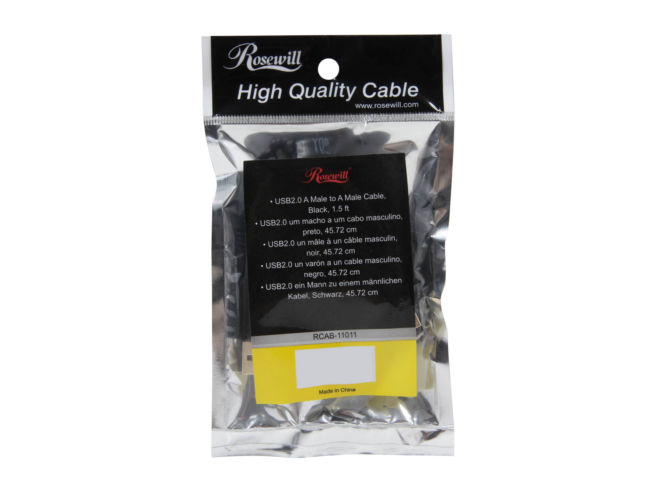 Rosewill RCAB-11011 USB2.0 A Male to A Male Cable, Gold Plated, Black