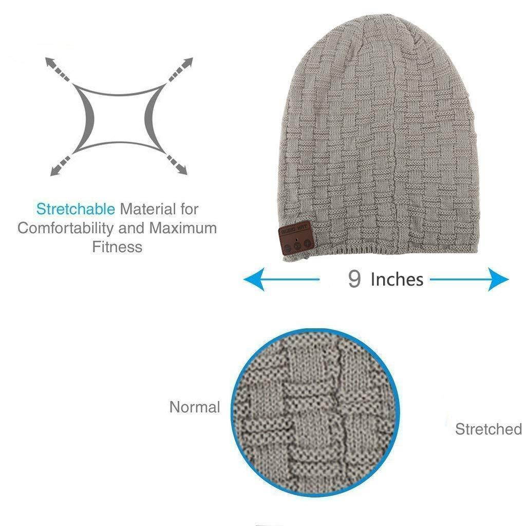 Bluetooth Beanie Hat, BearsFire Winter Outdoor Premium Knit Cap with Wireless Stereo Headphone Headset Earphone Speaker Mic Hands Free for Iphone Samsung Android Cell Phones, Christmas Gifts (gray)
