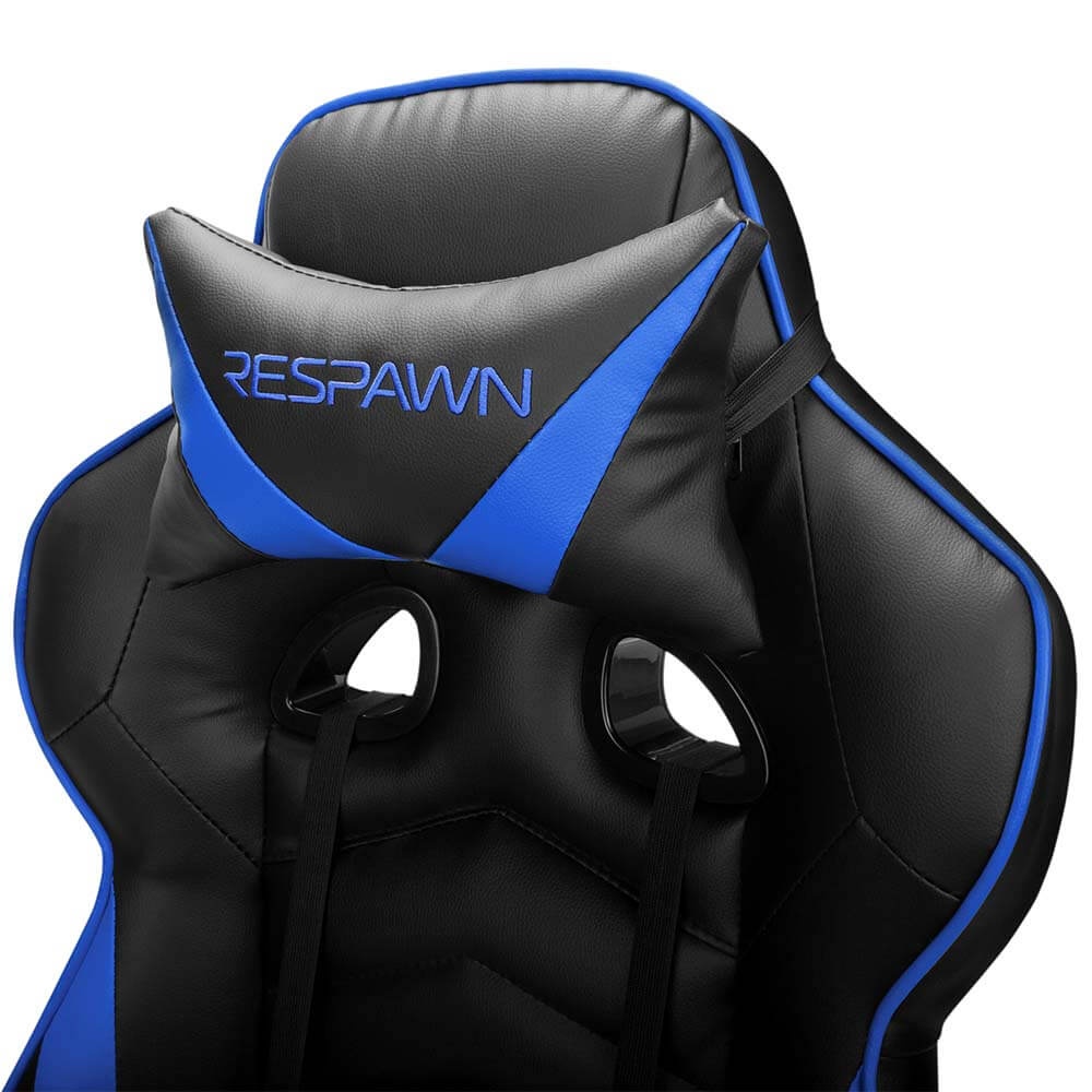 RESPAWN 110 Racing Style Gaming Chair, Reclining Ergonomic Leather Chair with Footrest, in White (RSP-110-WHT)