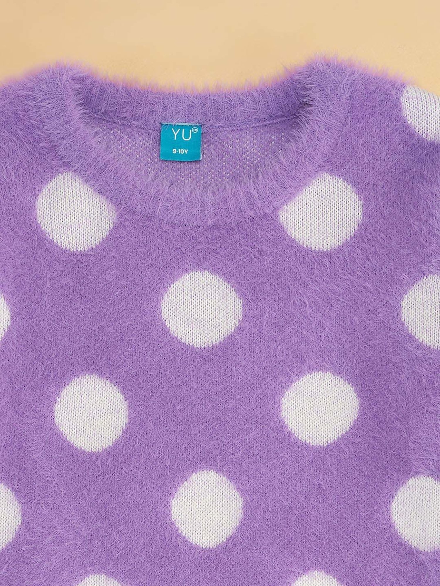 YU by Pantaloons Kids Lavender Printed Full Sleeves Sweater