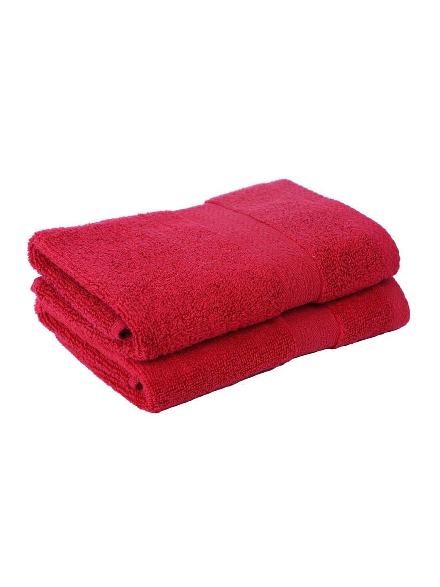 BIANCA Zero-Twist 100% Cotton Ultra-Fluffy Towels -4pc Hand Towel (paradiso) solid-burgundy/wheat