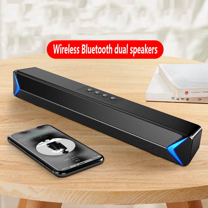 CUUWE bluetooth speaker USB wireless desktop long strip home outdoor subwoofer stereo 3d sound effect