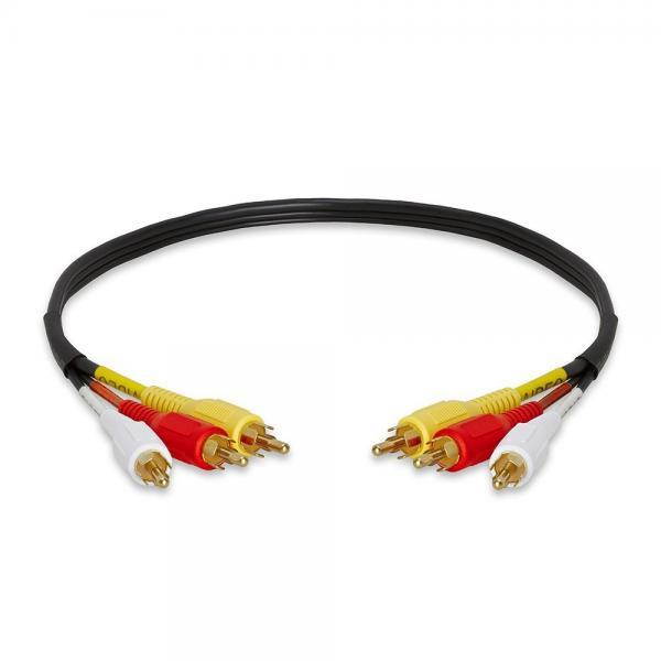 Cmple - 3-Male RCA to 3-Male RCA Composite Video Audio A/V AV Cable Gold Plated - 1.5 Feet