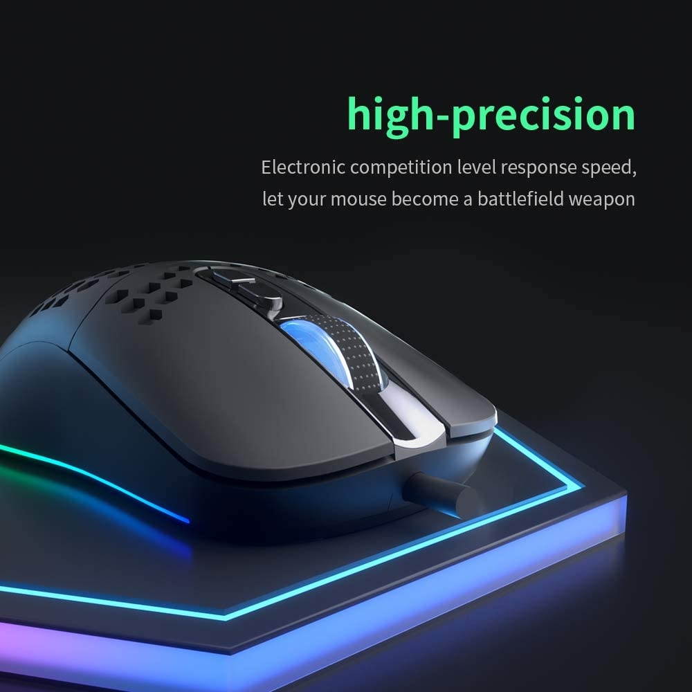 CYD C306 RGB Wired Gaming Mouse USB 3.0 Mouse with Side Buttons Ergonomic Design Gaming Mice Programmable Mouse Gamer Snap-Change Tracking & Shootout RGB Gaming Mouse - DPI 7200