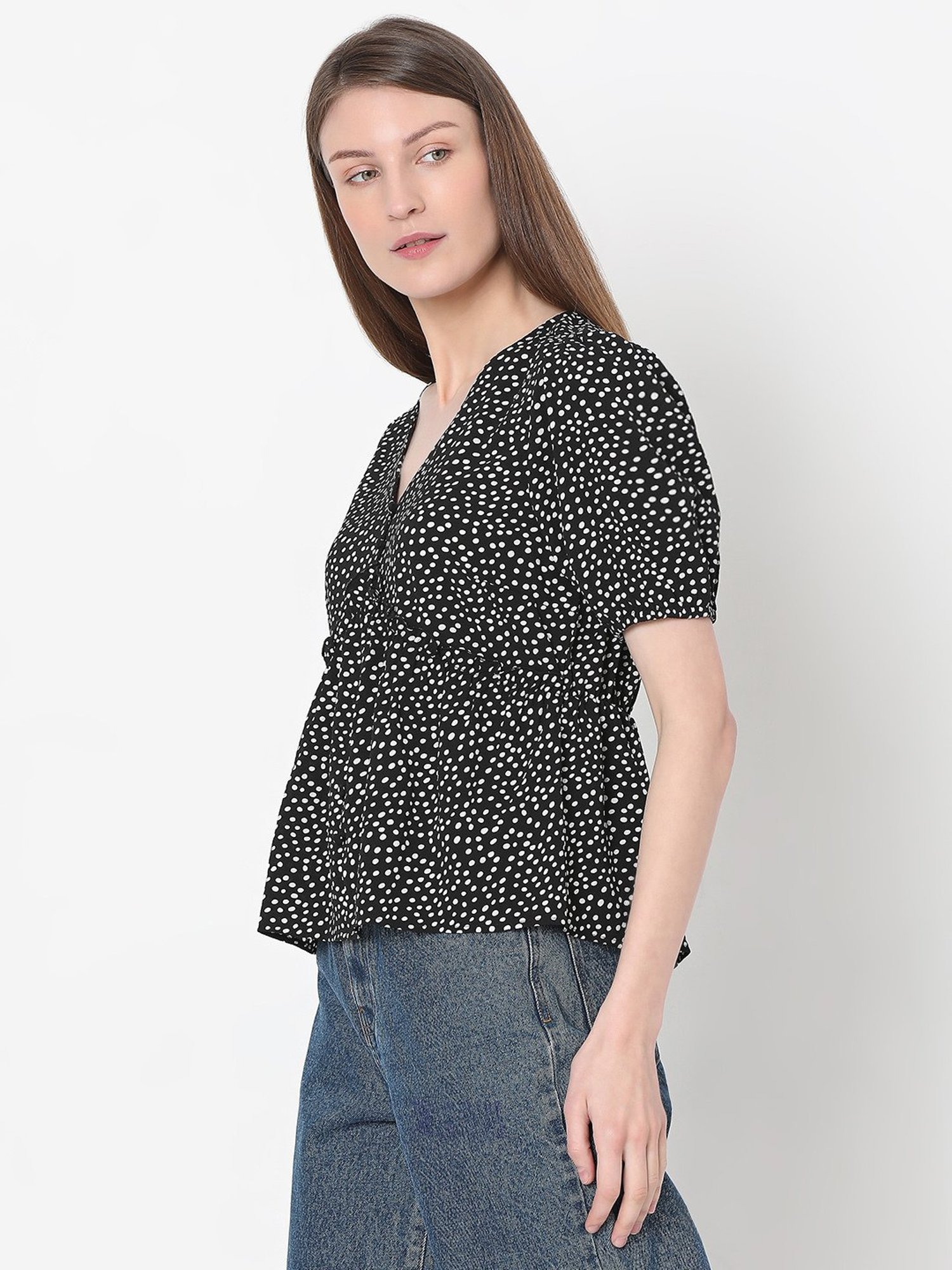 Vero Moda Black & White Printed Top
