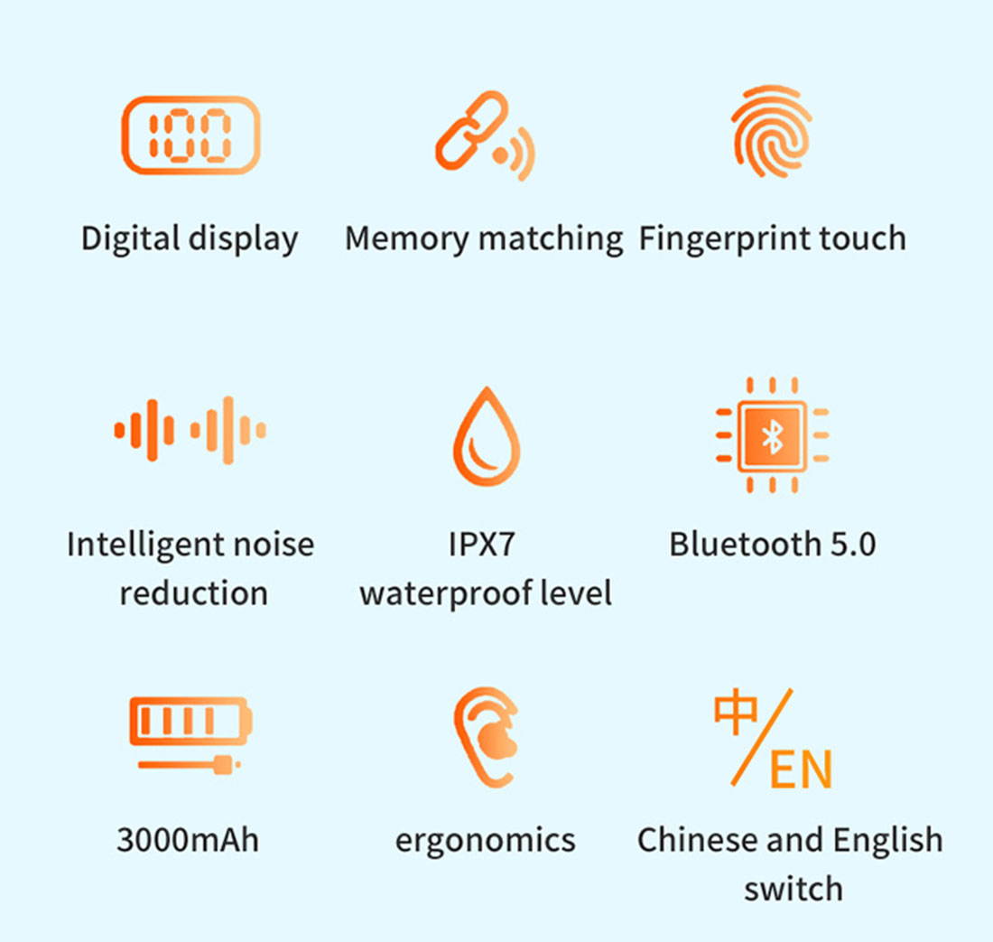 NW 1776 Bluetooth 5.0 Headset TWS Wireless Headset 9D Stereo Sports Waterproof Earbud Headset With Microphone