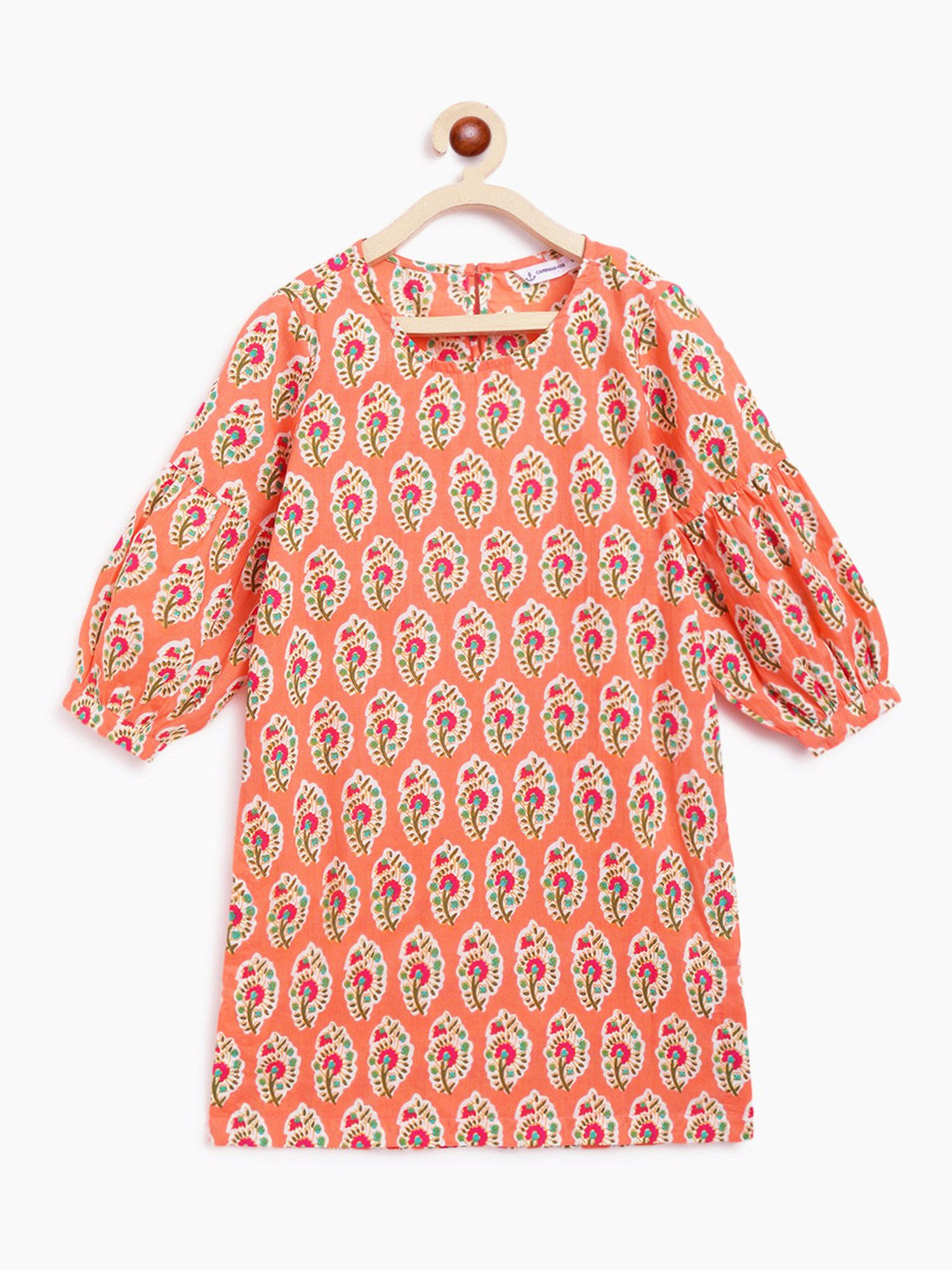 Campana Kids Peach Printed Kurta
