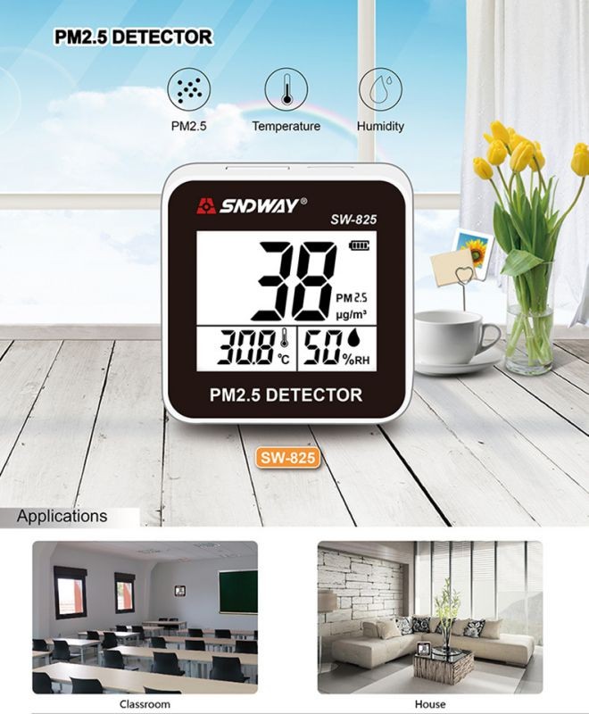 SNDWAY Air Quality Detector PM2.5 Detector Dust Particle Detector