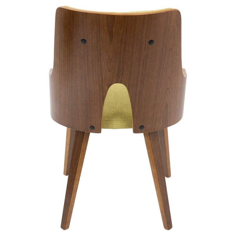 Set of 2 Stella Mid - Century Modern Padded Chair Green - Lumisource