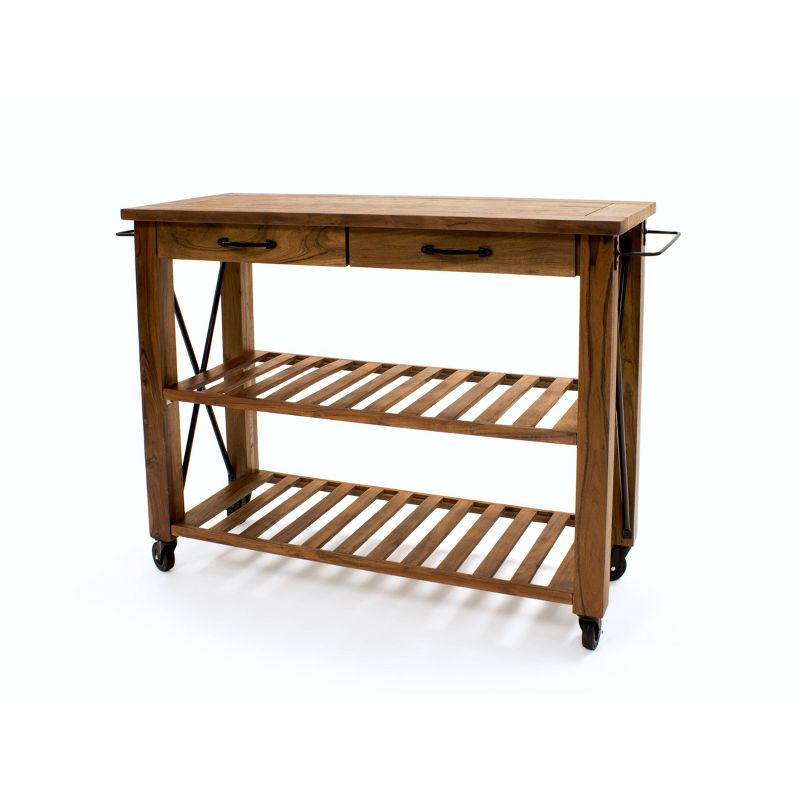 Rutherford Kitchen Cart and Islands Brown - Martin Furniture
