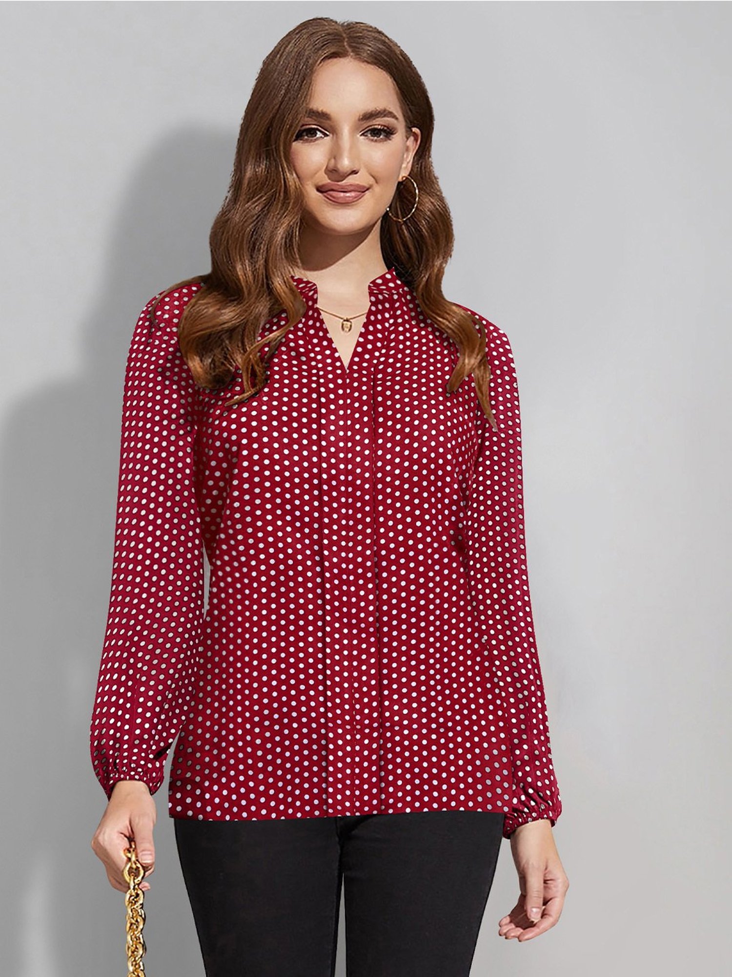 KERI PERRY Maroon Printed Top
