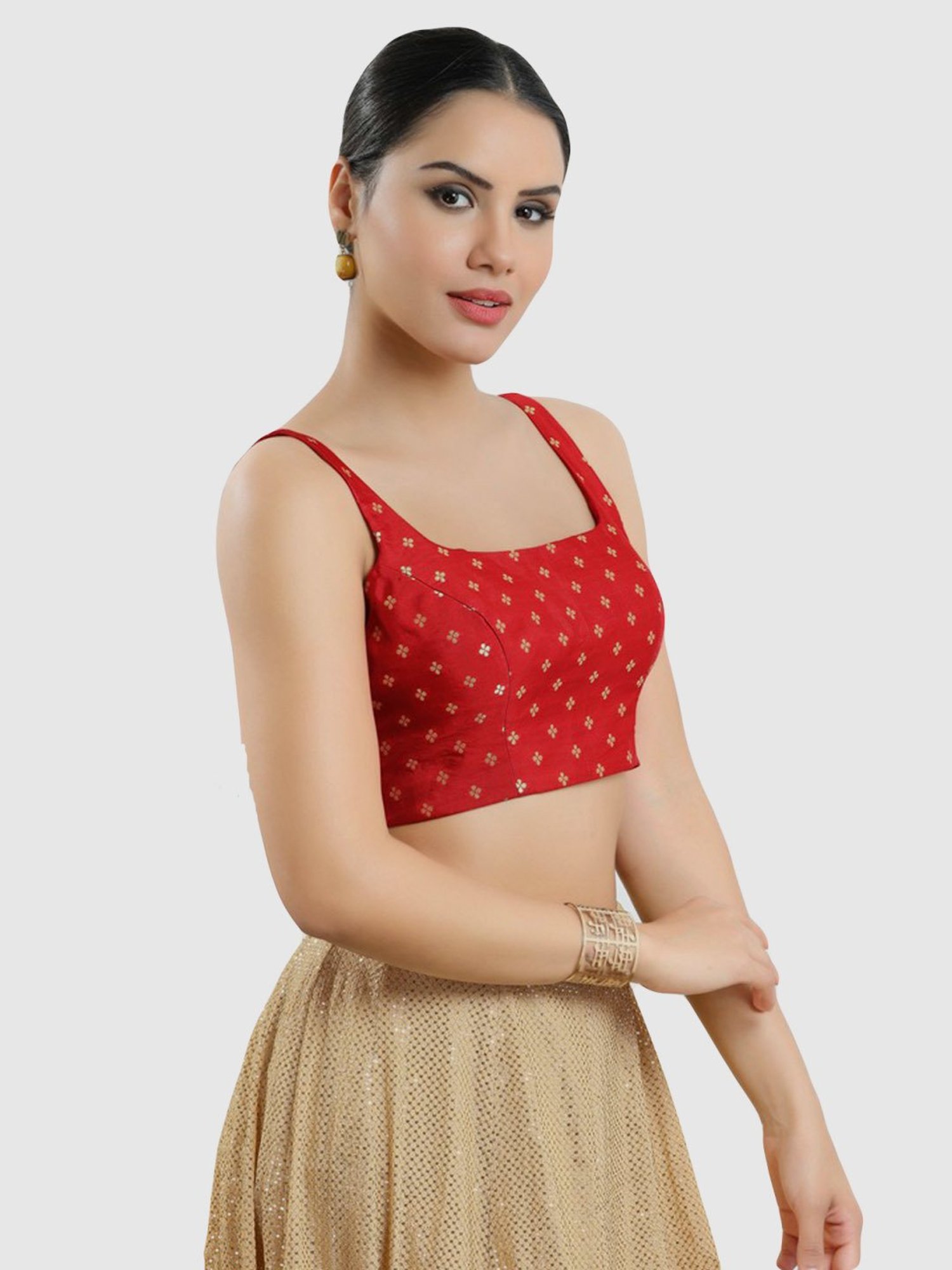 Salwar Studio Red Printed Blouse