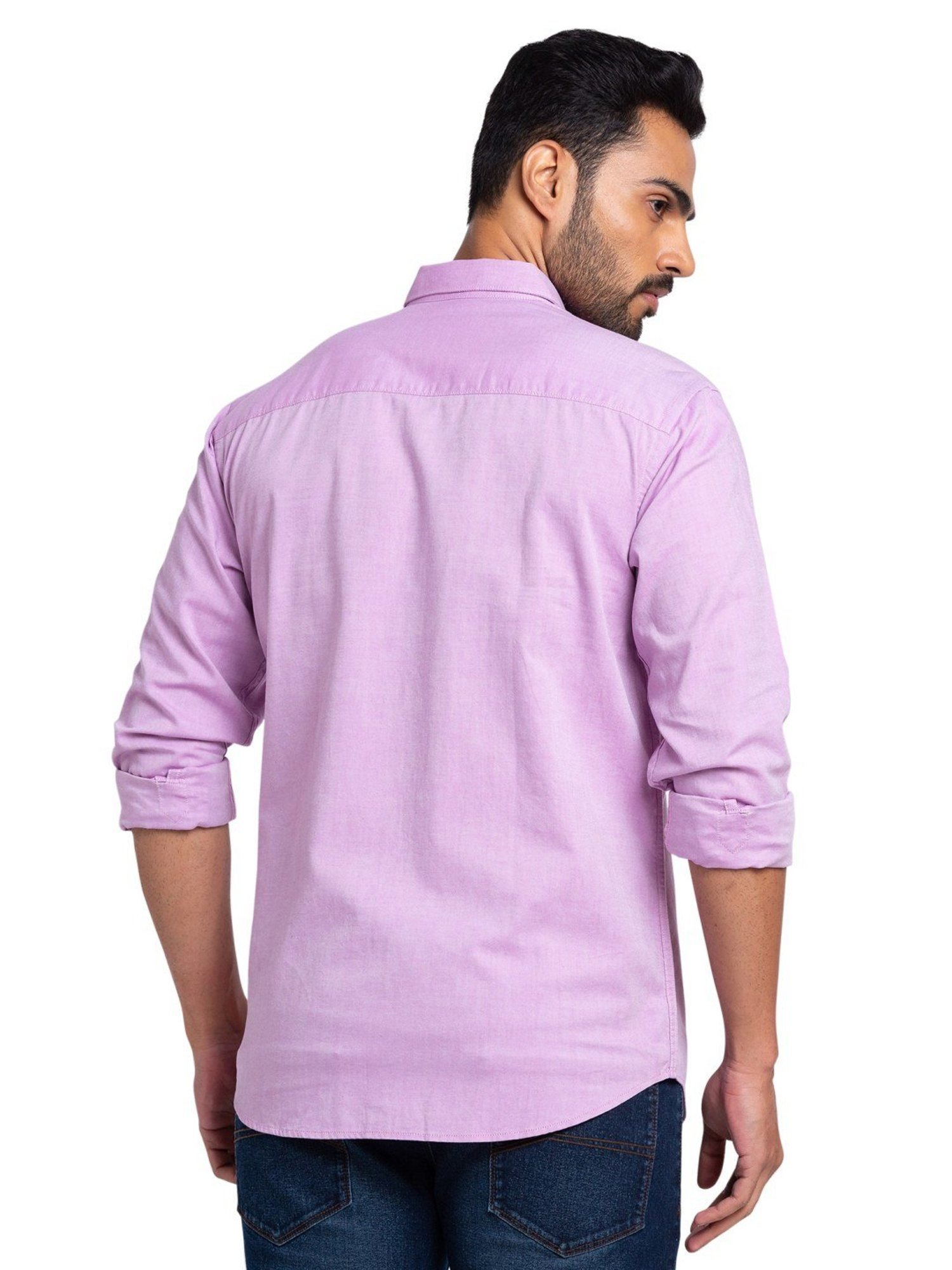 Park Avenue Violet Cotton Slim Fit Shirt