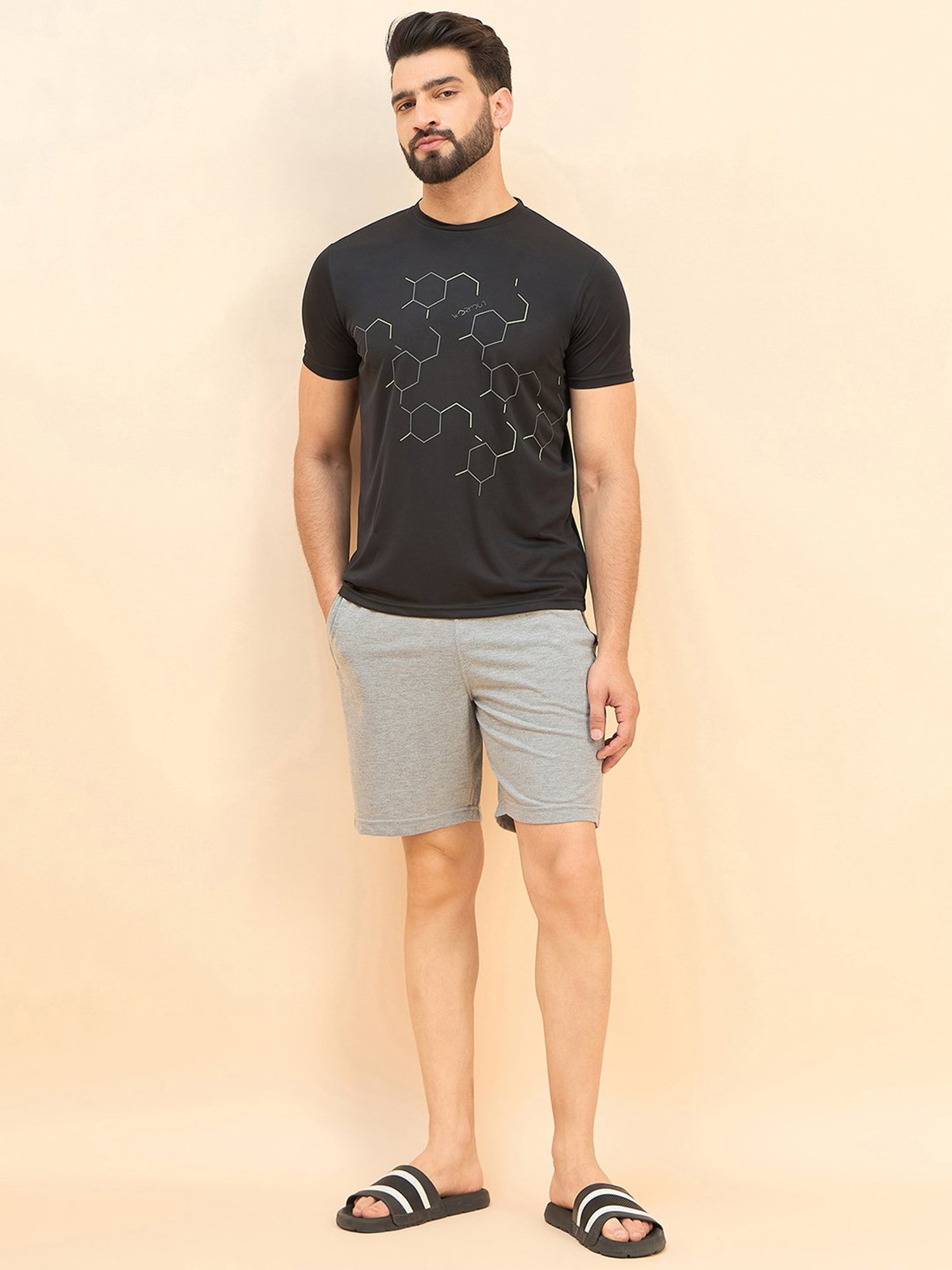 Sweet Dreams Black Regular Fit Printed Crew T-Shirt