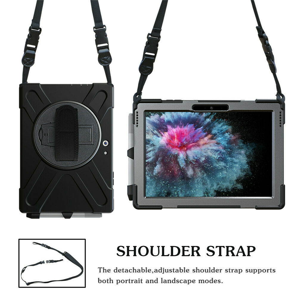 Werleo Surface Pro 6 Case Surface Pro Case 2017 Heavy Duty Full-Body Rugged Protective Case Cover with Kickstand Hand Strap for Microsoft Surface Pro 6 2018 / Surface Pro 5 2017 / Surface Pro 4 2015