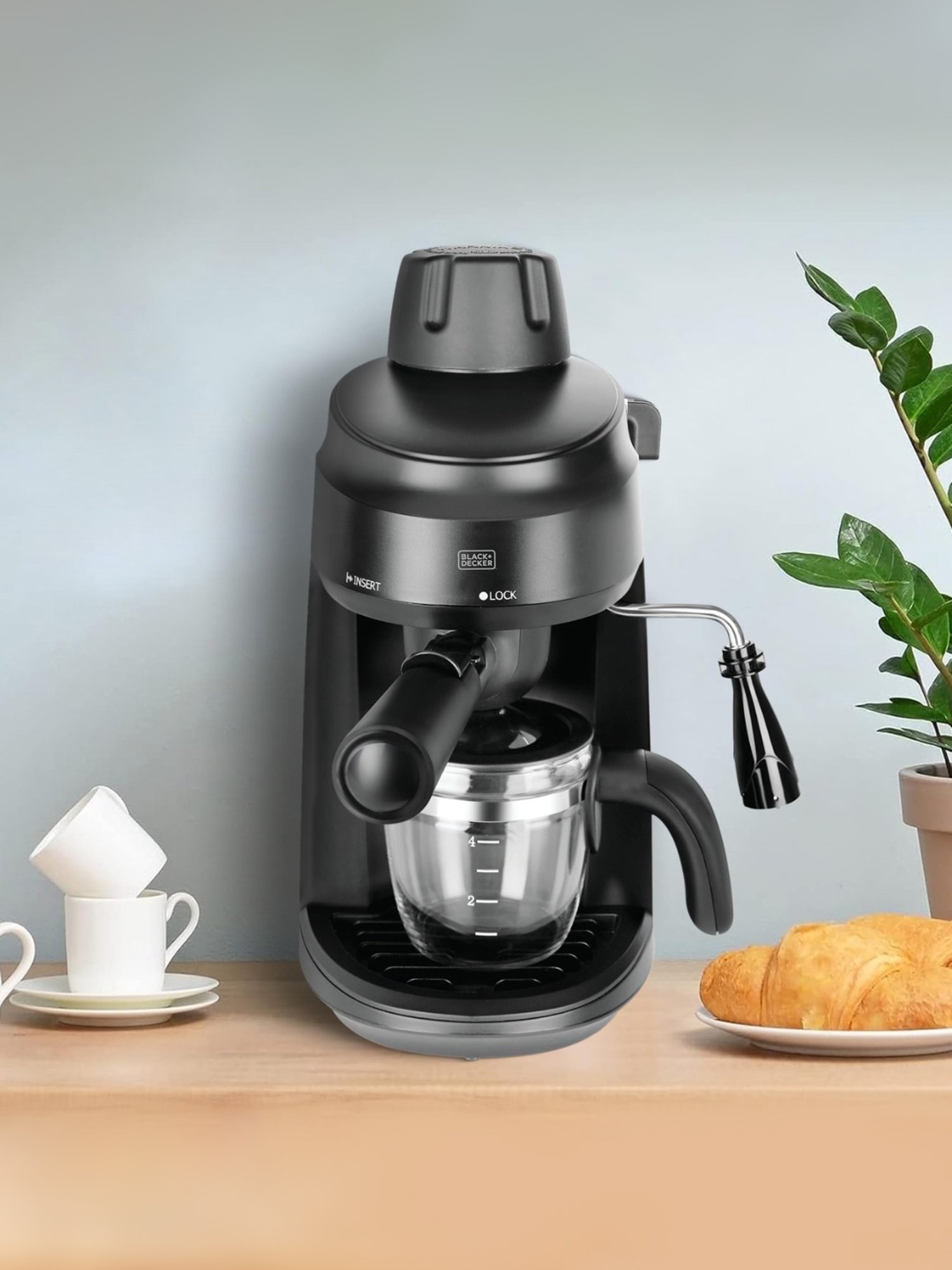 BLACK+DECKER BXCM0401IN Coffee Maker 870W with Espresso and Cappuccino (Black)