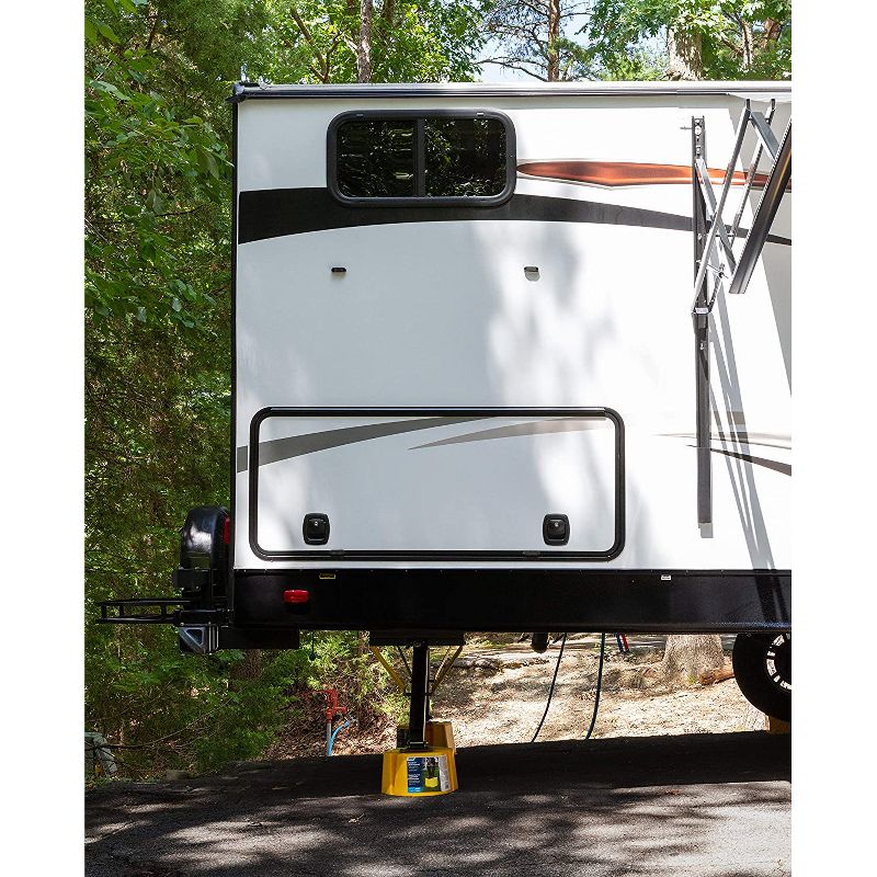 Camco Yellow Durable Polypropylene Leveling Stabilizer Jack Support Stand, 5000 Pound Load Capacity