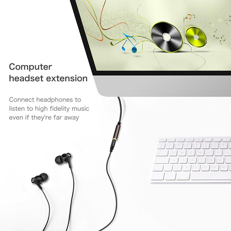 Hannord 3.5mm Male to Female Stereo Audio Extension Cable [Hi-Fi Sound] [Gold Plated Jack] Nylon-Braided AUX Extension Cord Adapter Compatible with iPhone iPad Smartphone Tablets Media Players, 6.6FT