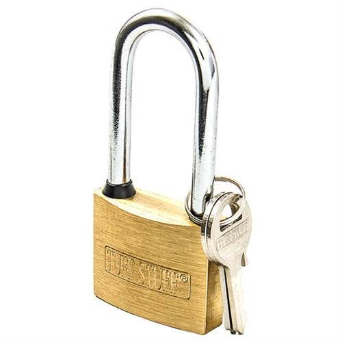 Tuff Stuff 3150LS 1-1/2" Solid Brass Body Padlock With Long Shackle