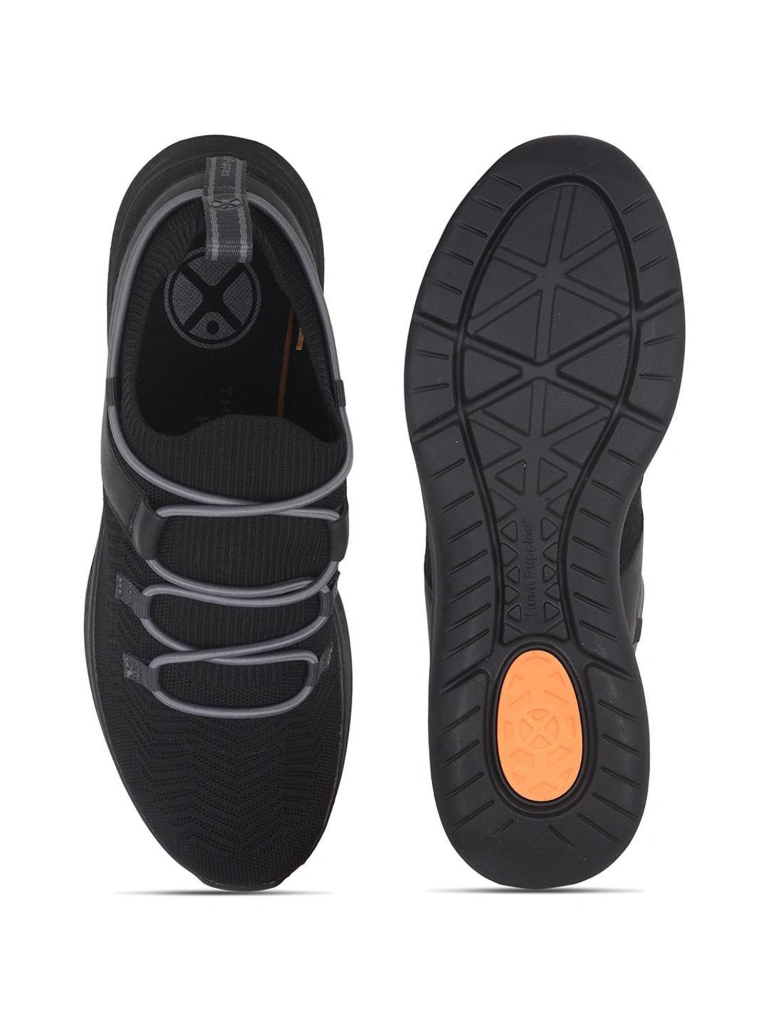 Hush Puppies by Bata Men's ELEVATE Black Running Shoes