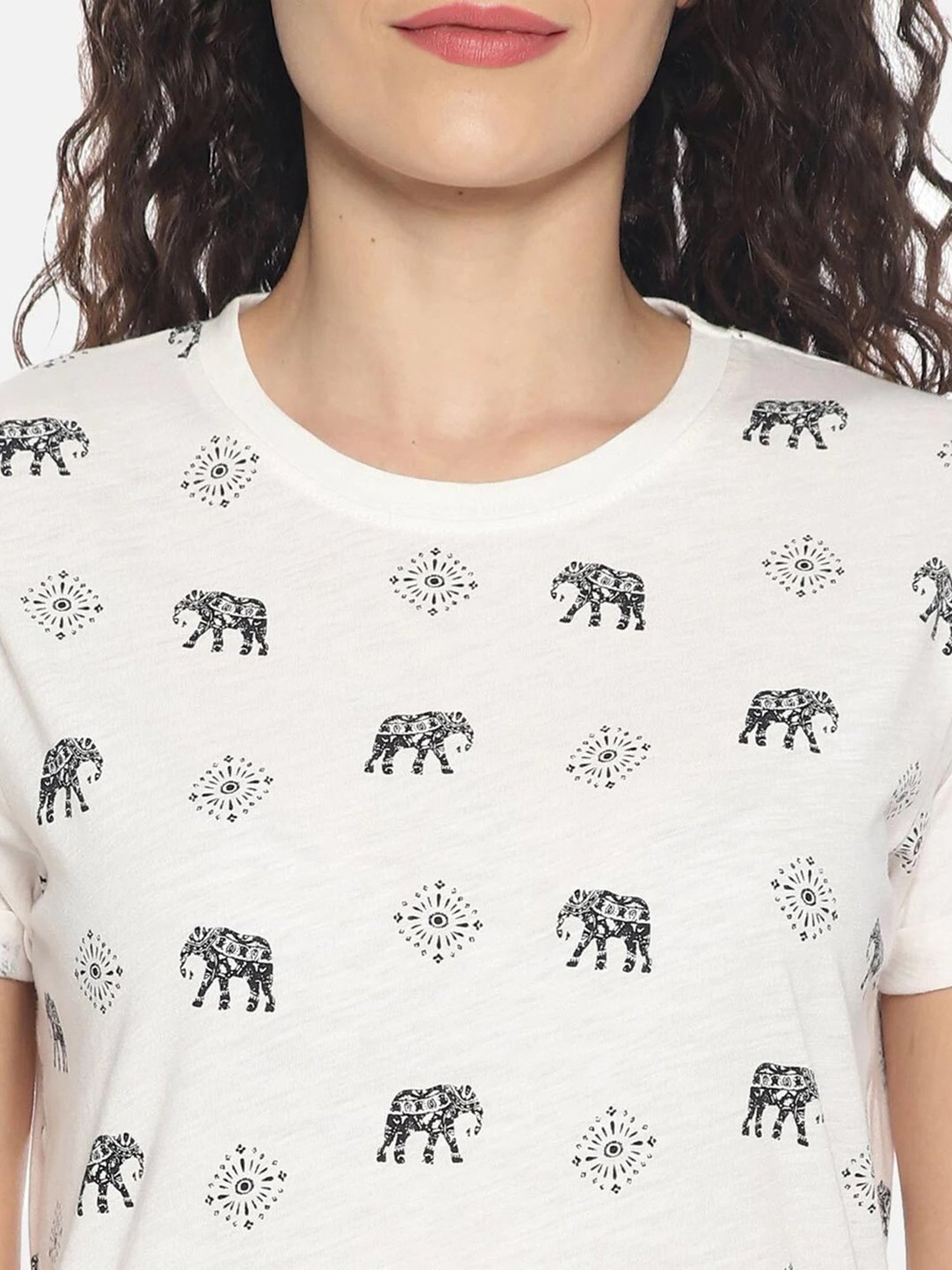 Kryptic Off White Printed T-Shirt