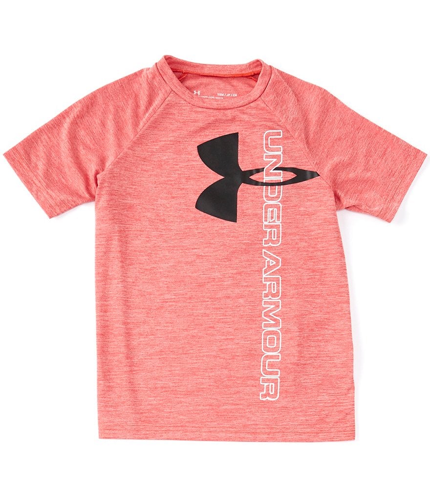 Under Armour Big Boys 8-20 Short Sleeve Tech Split Big Logo Hybrid Tee