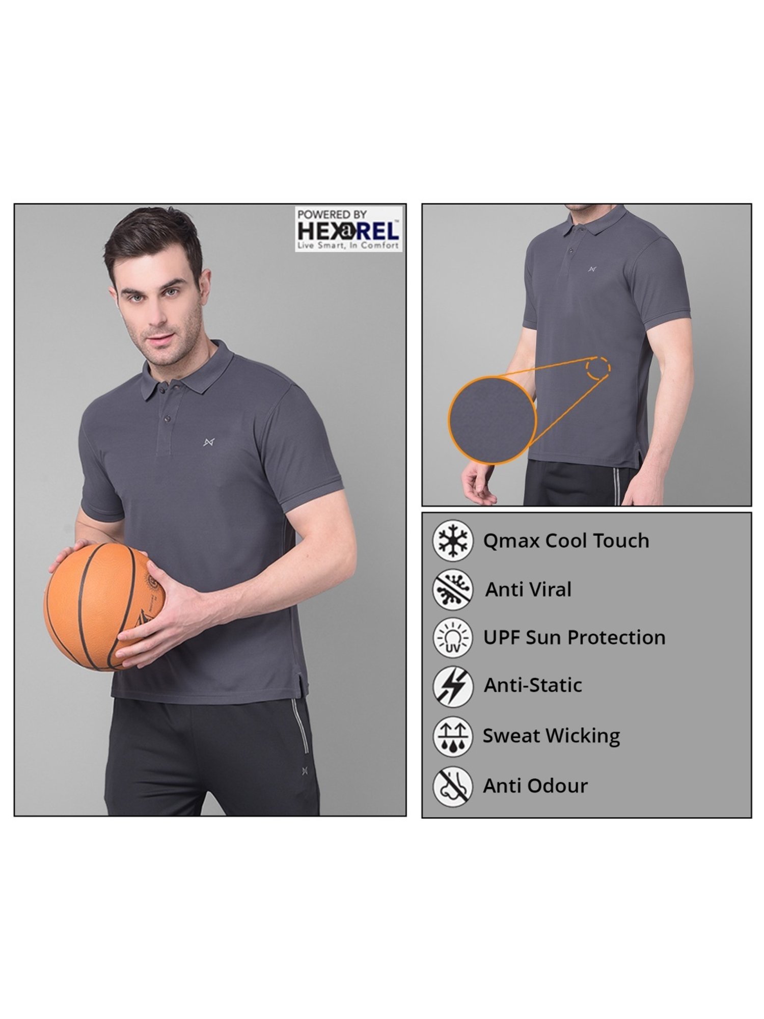 Force NXT Multicolored Regular Fit Sports Polo - Pack Of 5