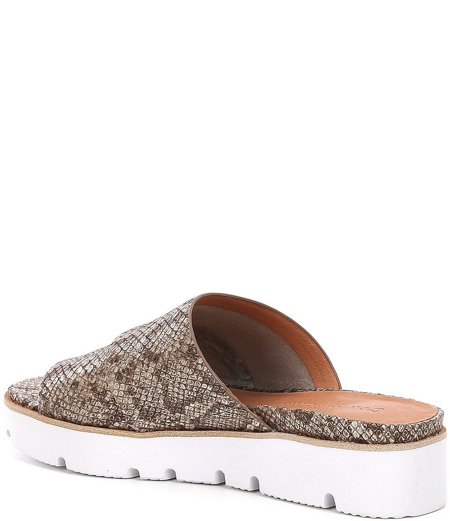 Gentle Souls Lavern Snake Print Leather Platform Sandals