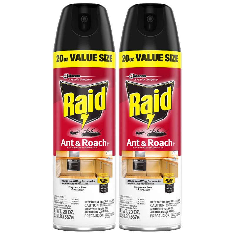 Raid Ant & Roach Killer - 20 oz/Twin Pack