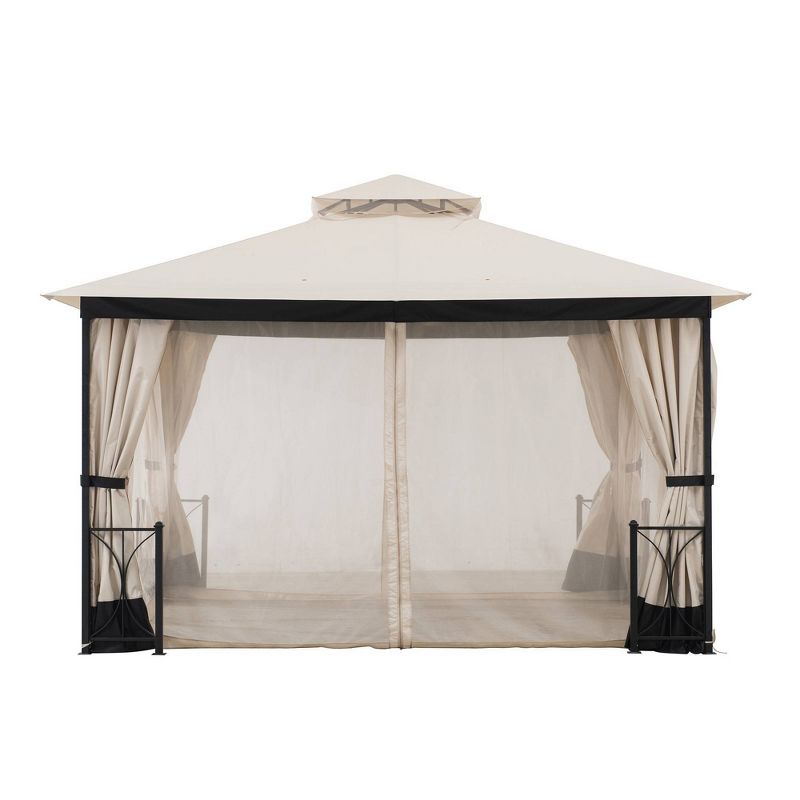 Ambler 11' X 13' Soft Top Steel Frame 2-Tier Outdoor Vented Gazebo - Sunjoy