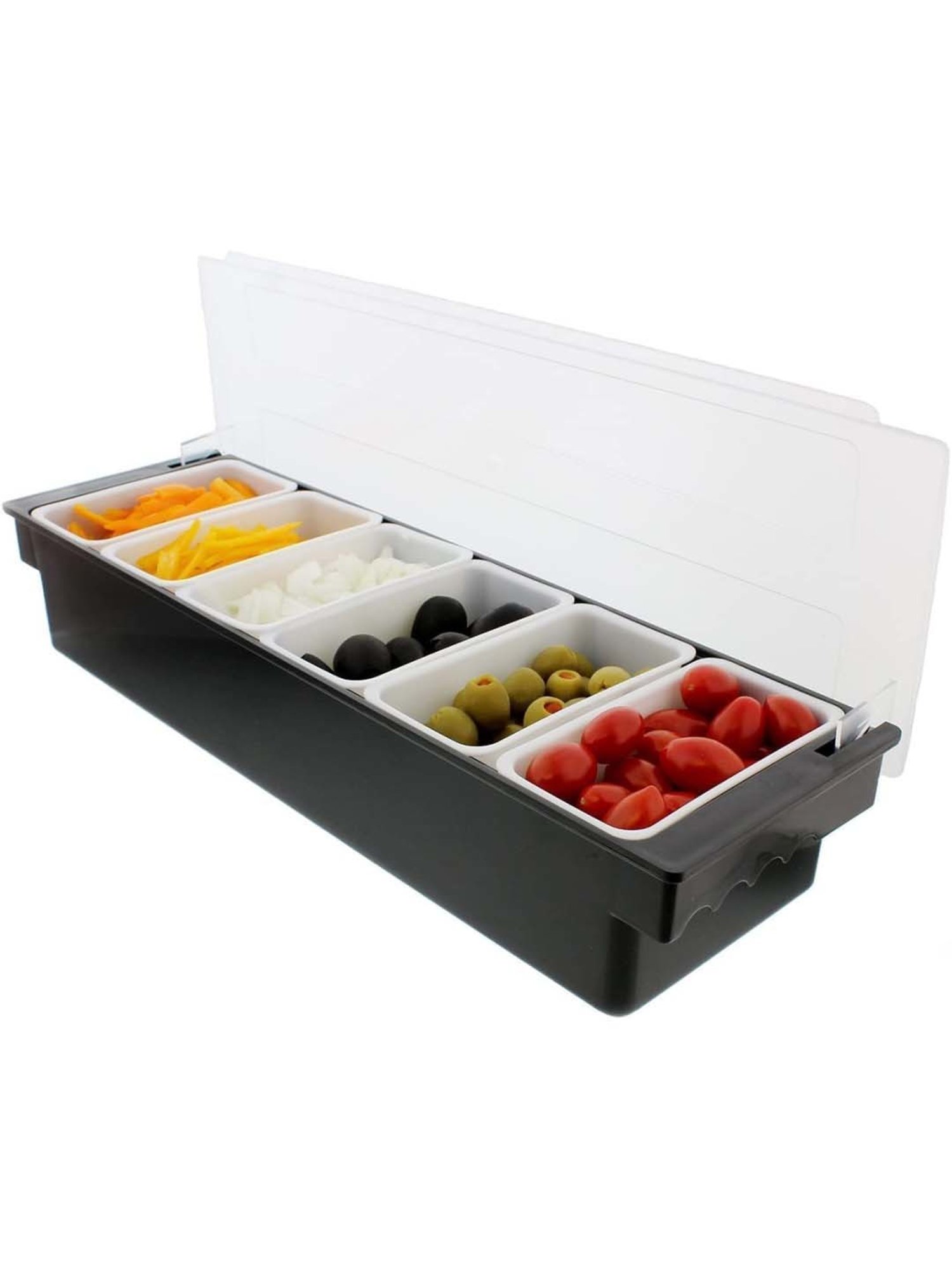 FnS Black Stainless Steel Condiment Tray