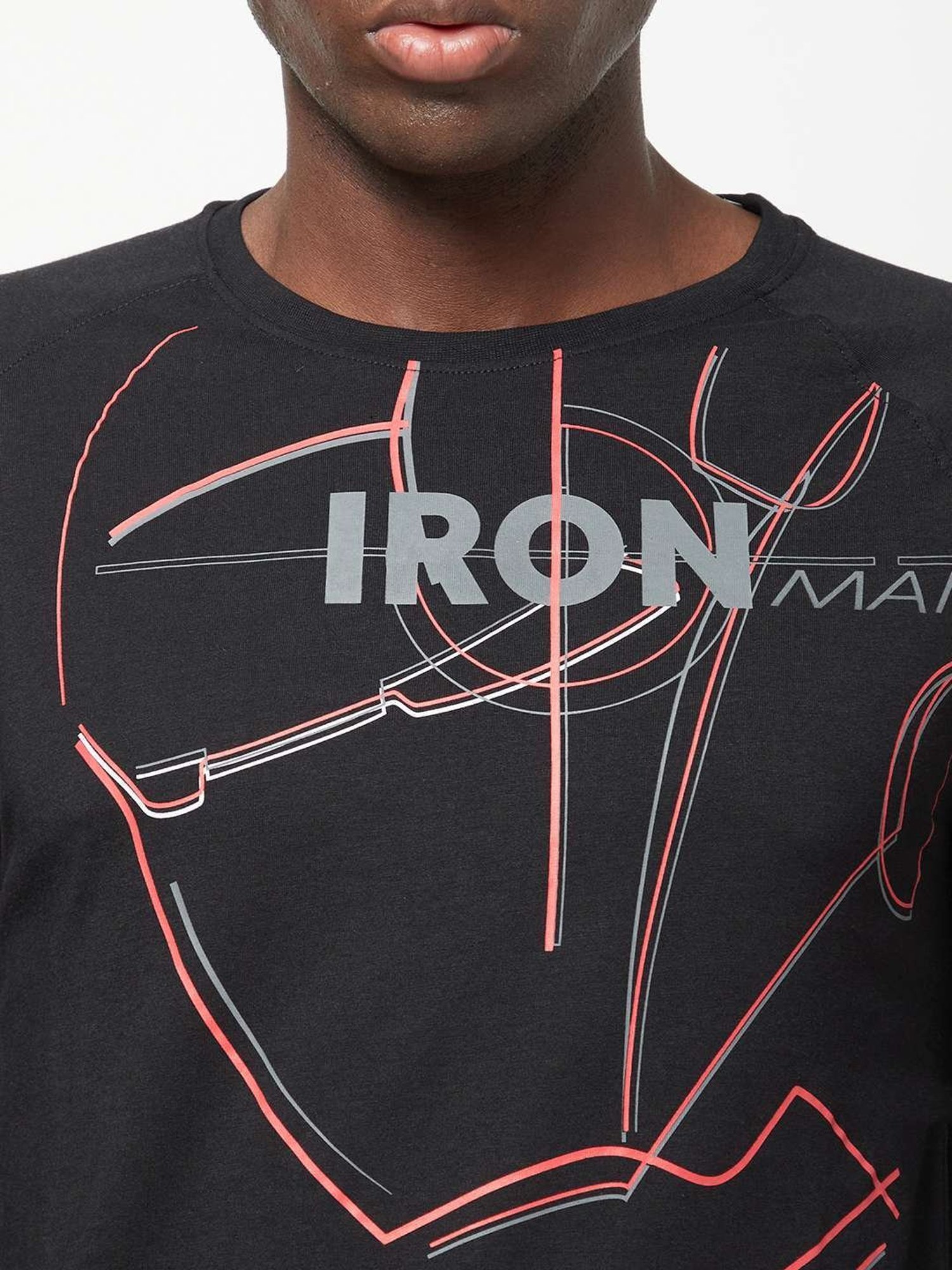 Sporto Warm Black Slim Fit Printed Sports T-Shirt