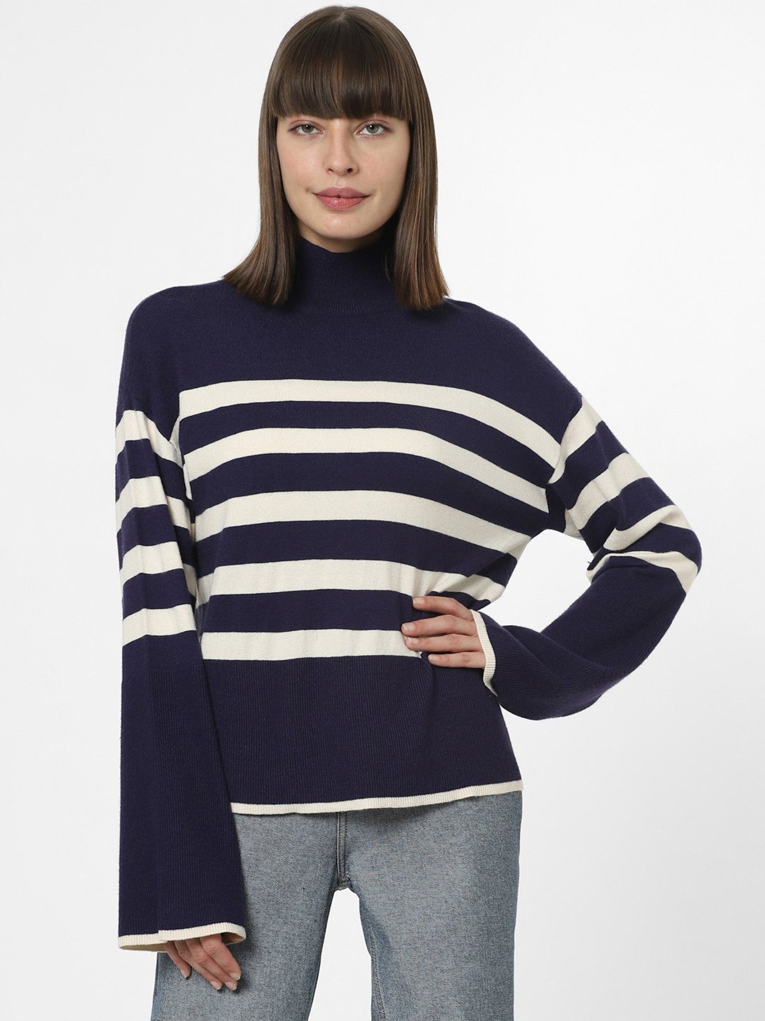 Vero Moda Navy & White Striped Pullover