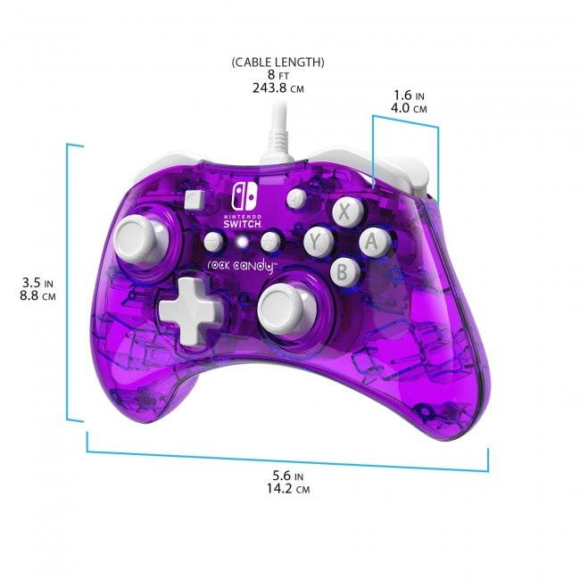 PDP 500-181-NA-PR Rock Candy Wired Controller For Nintendo Switch - Cosmoberry